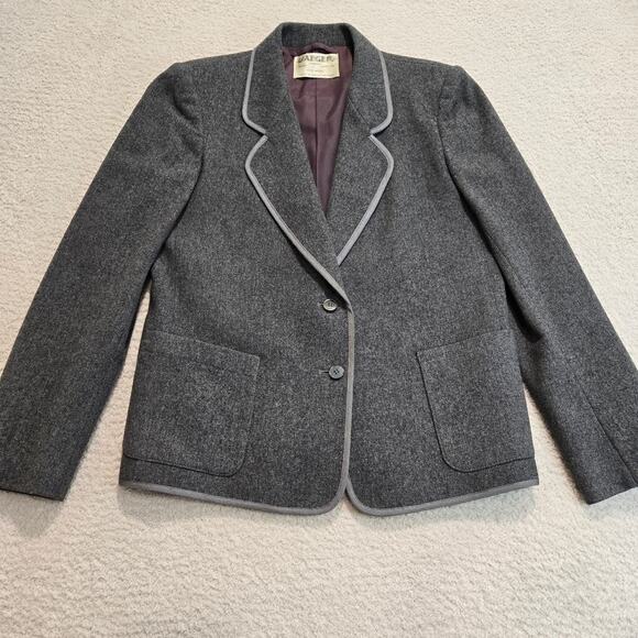 Vintage Jaeger 100% Wool Blazer Jacket UK Size 12 (US 8) Dark Academia - Picture 1 of 11
